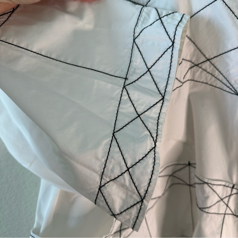 Tory Burch diamond-stitch poplin tunic SZ US 10 - Picture 4 of 12